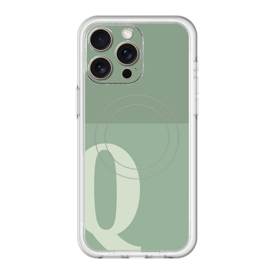 スリムプロテクションプレミアムケース with MagSafe［ オリジナル - initial two tone - Q green ］