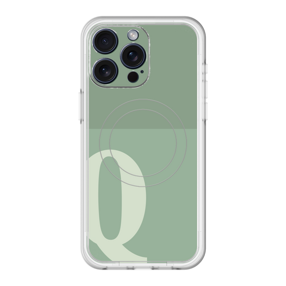 スリムプロテクションプレミアムケース with MagSafe［ オリジナル - initial two tone - Q green ］