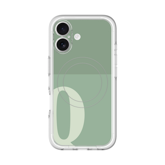 スリムプロテクションプレミアムケース with MagSafe［ オリジナル - initial two tone - Q green ］