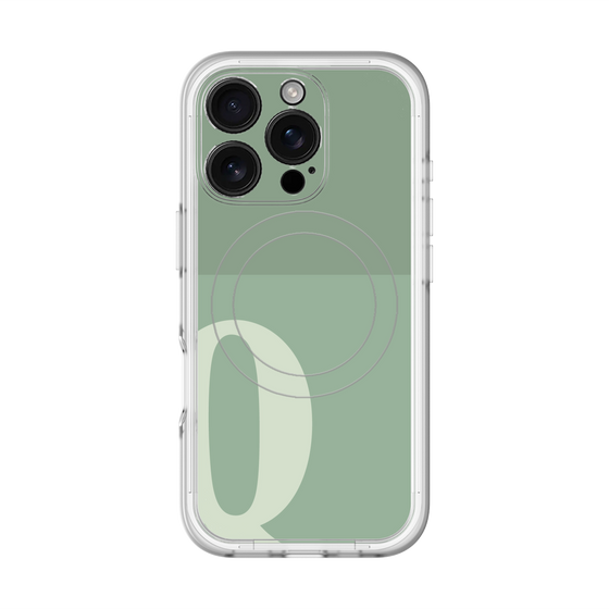 スリムプロテクションプレミアムケース with MagSafe［ オリジナル - initial two tone - Q green ］
