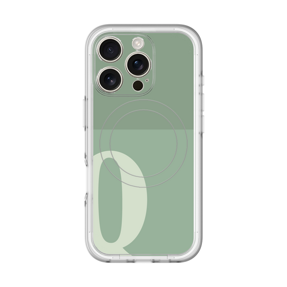 スリムプロテクションプレミアムケース with MagSafe［ オリジナル - initial two tone - Q green ］