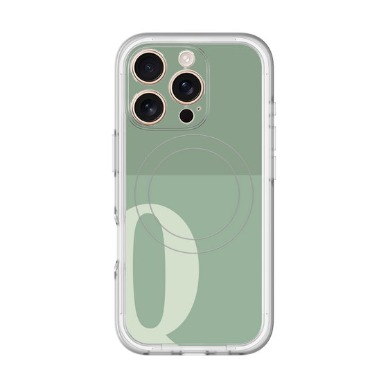 スリムプロテクションプレミアムケース with MagSafe［ オリジナル - initial two tone - Q green ］