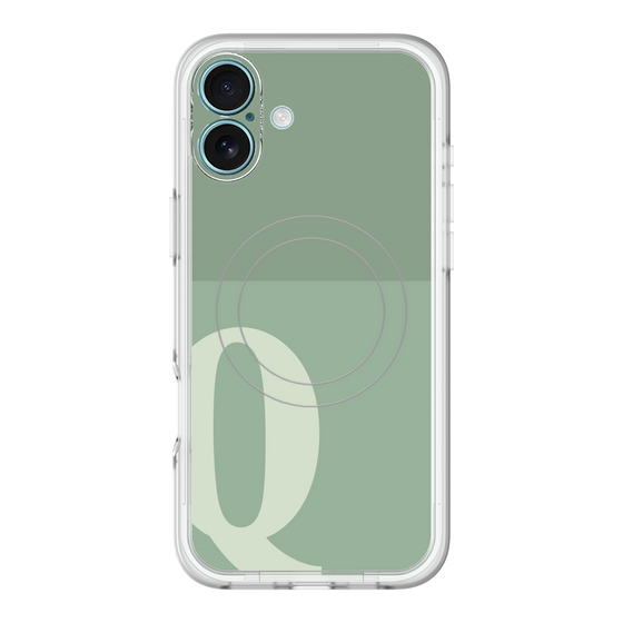 スリムプロテクションプレミアムケース with MagSafe［ オリジナル - initial two tone - Q green ］