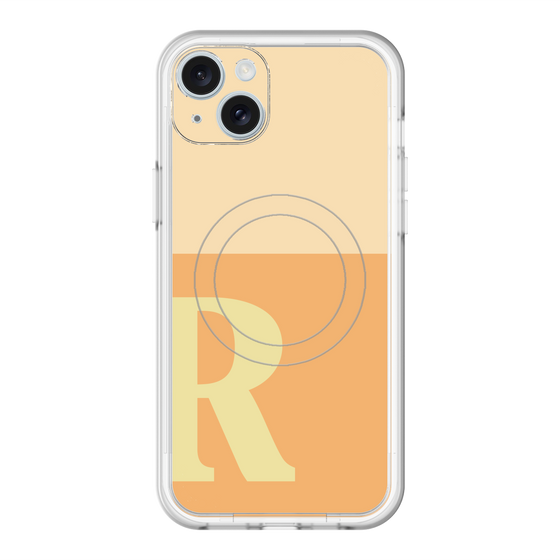 スリムプロテクションプレミアムケース with MagSafe［ オリジナル - initial two tone - R orange ］