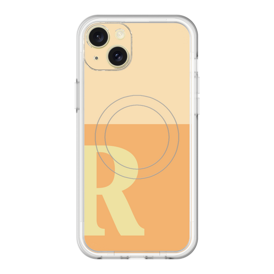 スリムプロテクションプレミアムケース with MagSafe［ オリジナル - initial two tone - R orange ］