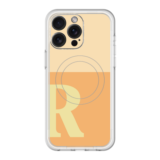 スリムプロテクションプレミアムケース with MagSafe［ オリジナル - initial two tone - R orange ］