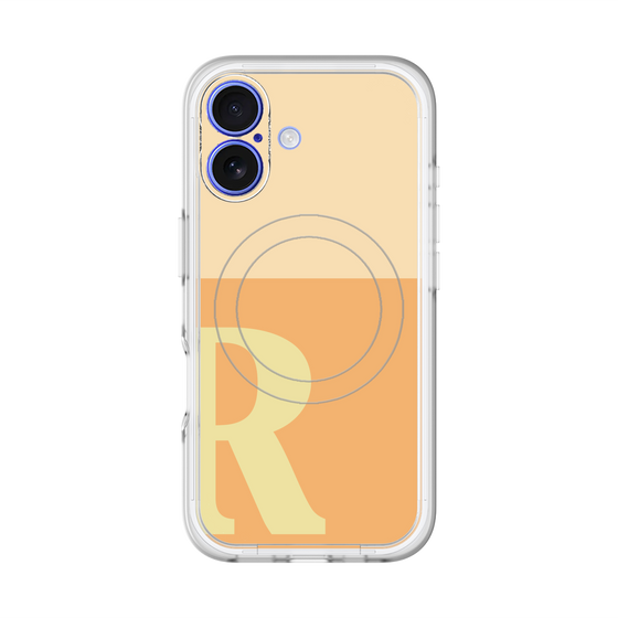 スリムプロテクションプレミアムケース with MagSafe［ オリジナル - initial two tone - R orange ］