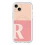 スリムプロテクションプレミアムケース with MagSafe［ オリジナル - initial two tone - R pink ］