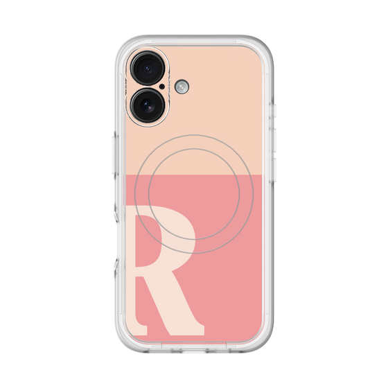 スリムプロテクションプレミアムケース with MagSafe［ オリジナル - initial two tone - R pink ］