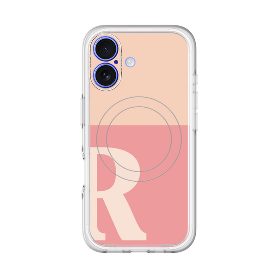 スリムプロテクションプレミアムケース with MagSafe［ オリジナル - initial two tone - R pink ］