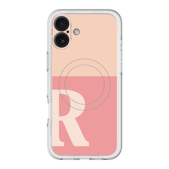 スリムプロテクションプレミアムケース with MagSafe［ オリジナル - initial two tone - R pink ］