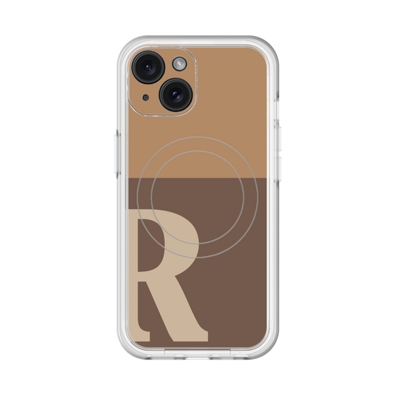 スリムプロテクションプレミアムケース with MagSafe［ オリジナル - initial two tone - R brown ］