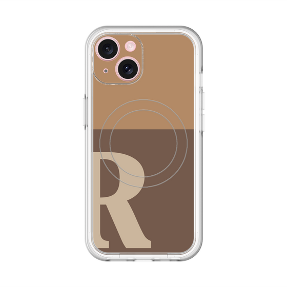 スリムプロテクションプレミアムケース with MagSafe［ オリジナル - initial two tone - R brown ］