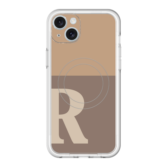 スリムプロテクションプレミアムケース with MagSafe［ オリジナル - initial two tone - R brown ］