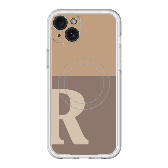 スリムプロテクションプレミアムケース with MagSafe［ オリジナル - initial two tone - R brown ］
