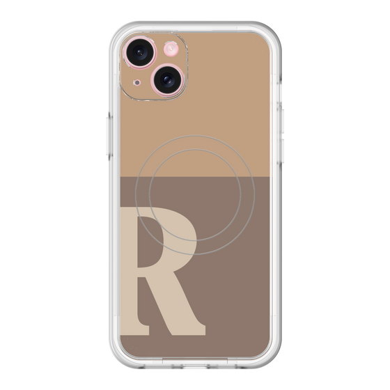 スリムプロテクションプレミアムケース with MagSafe［ オリジナル - initial two tone - R brown ］