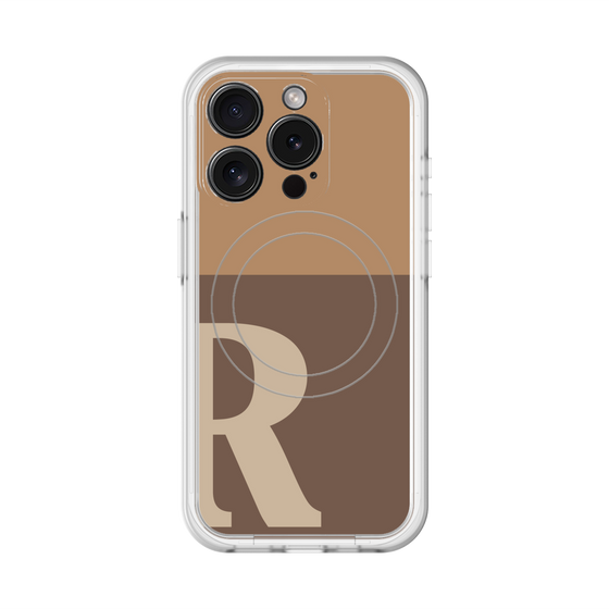 スリムプロテクションプレミアムケース with MagSafe［ オリジナル - initial two tone - R brown ］