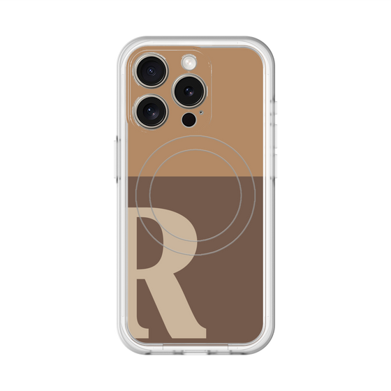 スリムプロテクションプレミアムケース with MagSafe［ オリジナル - initial two tone - R brown ］