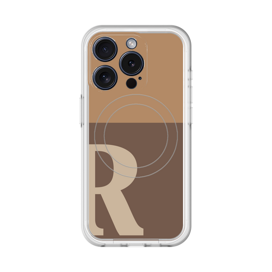 スリムプロテクションプレミアムケース with MagSafe［ オリジナル - initial two tone - R brown ］