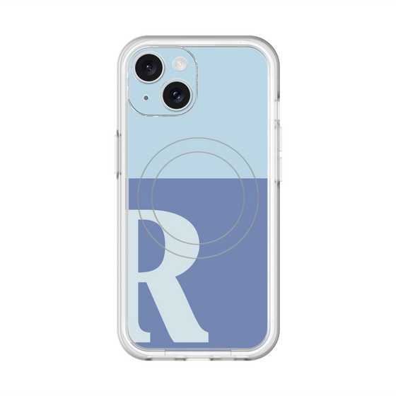 スリムプロテクションプレミアムケース with MagSafe［ オリジナル - initial two tone - R blue ］
