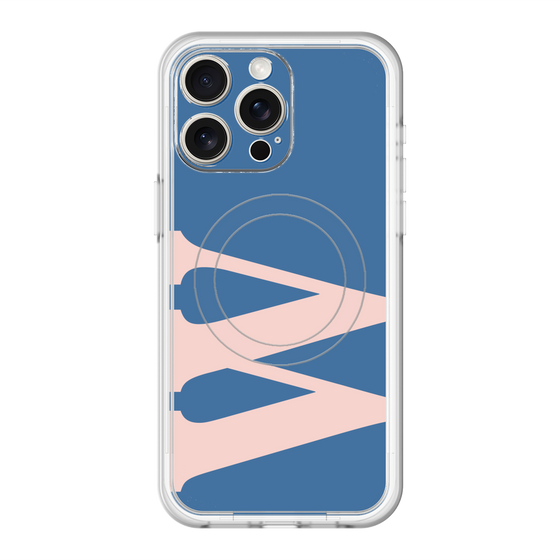 スリムプロテクションプレミアムケース with MagSafe［ オリジナル - initial color - W navy ］