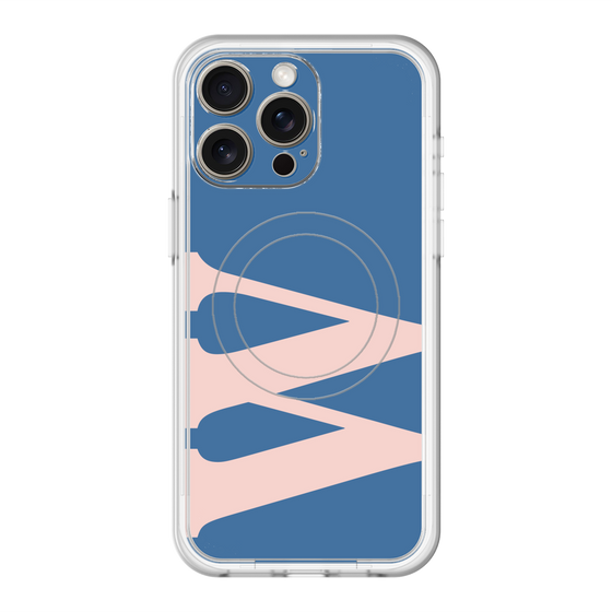 スリムプロテクションプレミアムケース with MagSafe［ オリジナル - initial color - W navy ］