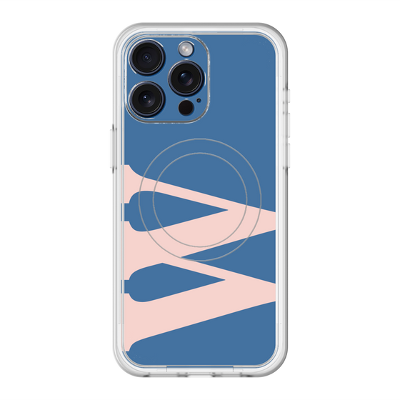 スリムプロテクションプレミアムケース with MagSafe［ オリジナル - initial color - W navy ］