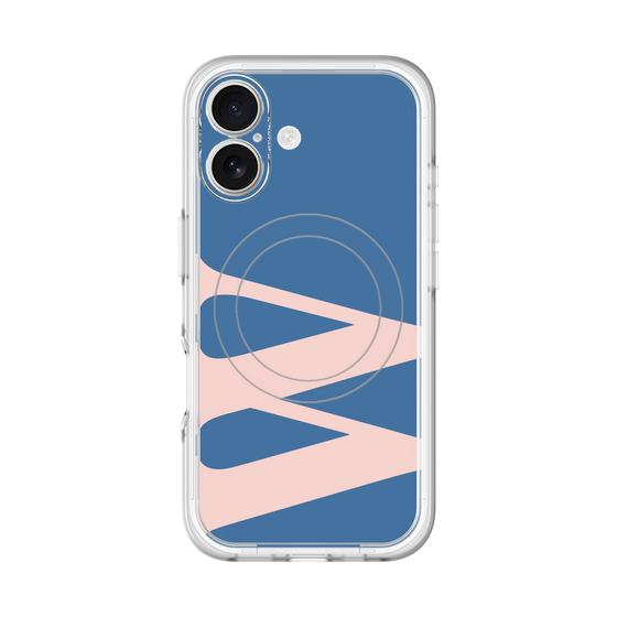 スリムプロテクションプレミアムケース with MagSafe［ オリジナル - initial color - W navy ］