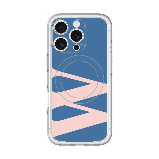 スリムプロテクションプレミアムケース with MagSafe［ オリジナル - initial color - W navy ］