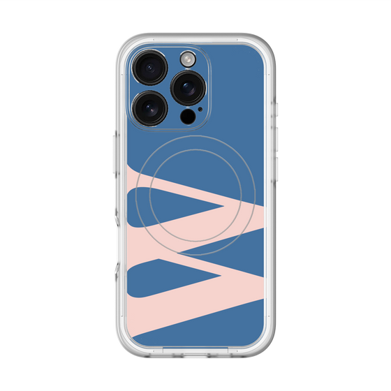 スリムプロテクションプレミアムケース with MagSafe［ オリジナル - initial color - W navy ］