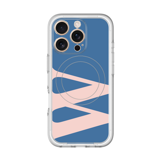 スリムプロテクションプレミアムケース with MagSafe［ オリジナル - initial color - W navy ］