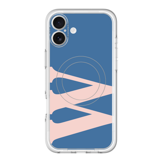 スリムプロテクションプレミアムケース with MagSafe［ オリジナル - initial color - W navy ］