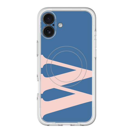 スリムプロテクションプレミアムケース with MagSafe［ オリジナル - initial color - W navy ］