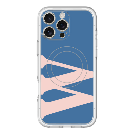スリムプロテクションプレミアムケース with MagSafe［ オリジナル - initial color - W navy ］