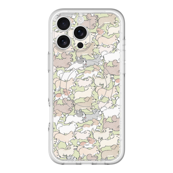 スリムプロテクションプレミアムケース with MagSafe［ こんにちは、いぬです - いぬだらけ ］