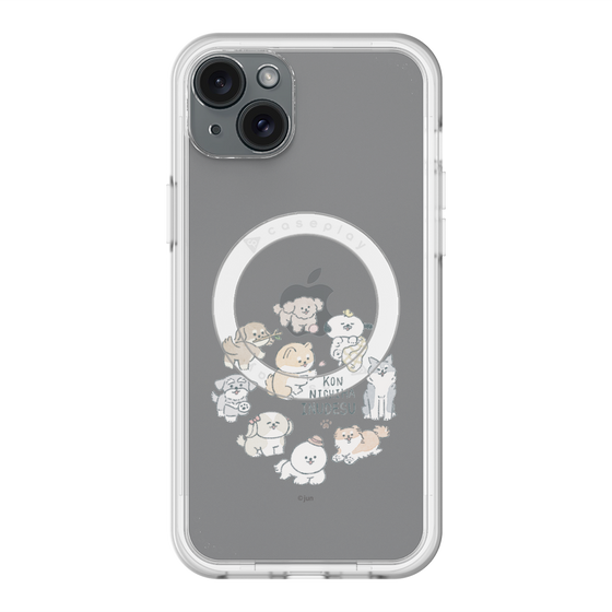スリムプロテクションプレミアムケース with MagSafe［ こんにちは、いぬです - みんなそろって - クリア ］