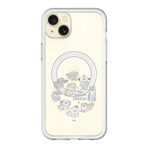 スリムプロテクションプレミアムケース with MagSafe［ こんにちは、いぬです - みんなそろって - クリア ］