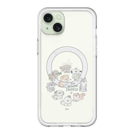 スリムプロテクションプレミアムケース with MagSafe［ こんにちは、いぬです - みんなそろって - クリア ］