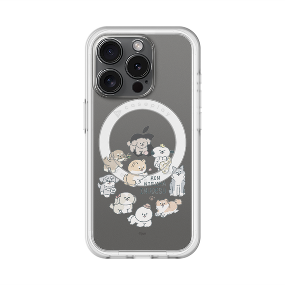 スリムプロテクションプレミアムケース with MagSafe［ こんにちは、いぬです - みんなそろって - クリア ］