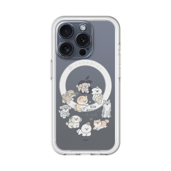 スリムプロテクションプレミアムケース with MagSafe［ こんにちは、いぬです - みんなそろって - クリア ］
