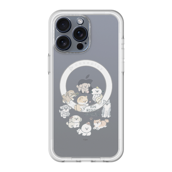 スリムプロテクションプレミアムケース with MagSafe［ こんにちは、いぬです - みんなそろって - クリア ］