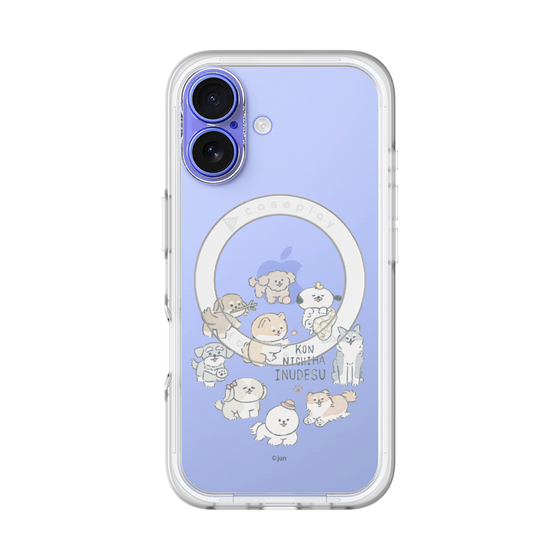 スリムプロテクションプレミアムケース with MagSafe［ こんにちは、いぬです - みんなそろって - クリア ］