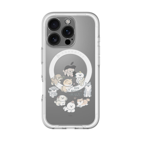 スリムプロテクションプレミアムケース with MagSafe［ こんにちは、いぬです - みんなそろって - クリア ］