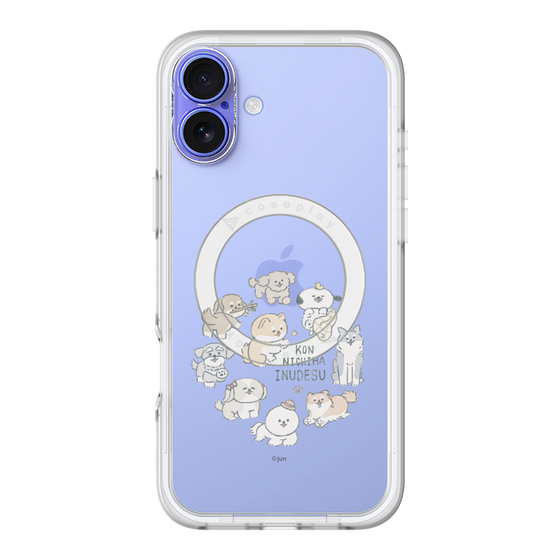 スリムプロテクションプレミアムケース with MagSafe［ こんにちは、いぬです - みんなそろって - クリア ］