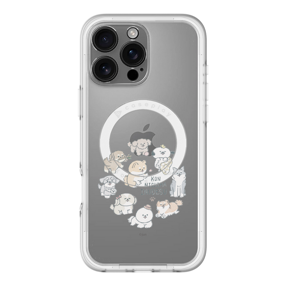 スリムプロテクションプレミアムケース with MagSafe［ こんにちは、いぬです - みんなそろって - クリア ］