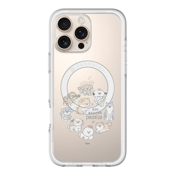 スリムプロテクションプレミアムケース with MagSafe［ こんにちは、いぬです - みんなそろって - クリア ］