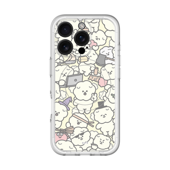 スリムプロテクションプレミアムケース with MagSafe［ もっさりもさお - もさもさ - ベージュ ］