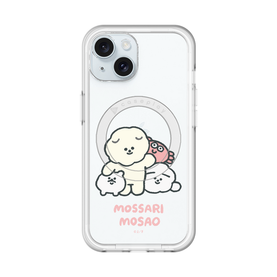 スリムプロテクションプレミアムケース with MagSafe［ もっさりもさお - みんないっしょ - クリア ］