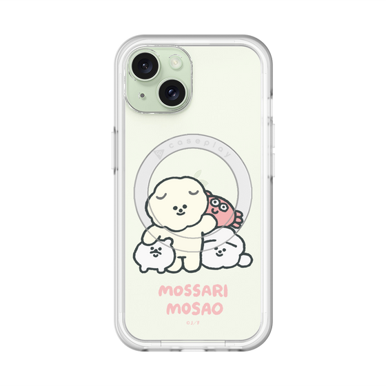 スリムプロテクションプレミアムケース with MagSafe［ もっさりもさお - みんないっしょ - クリア ］