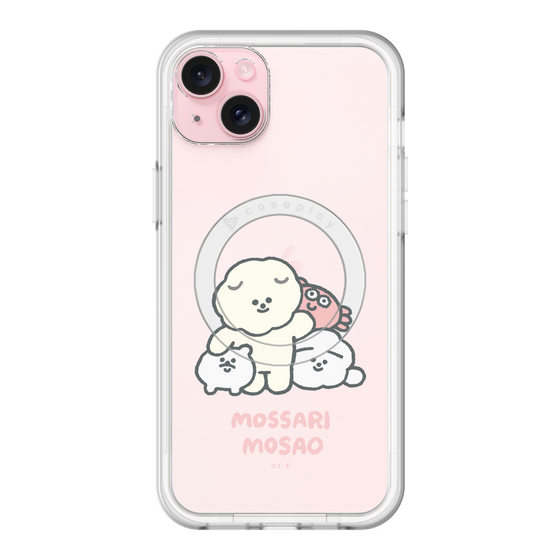 スリムプロテクションプレミアムケース with MagSafe［ もっさりもさお - みんないっしょ - クリア ］